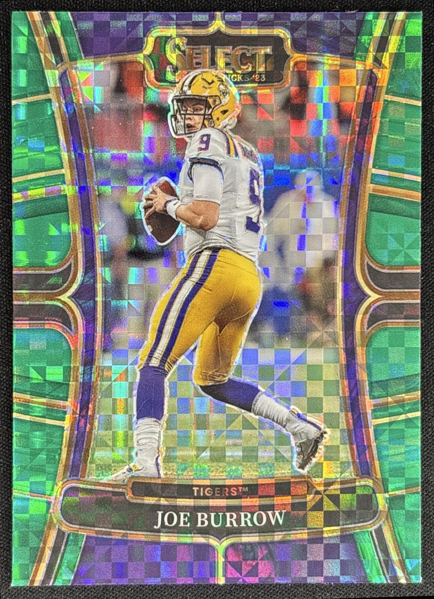 Joe Burrow 2023 Panini Select Draft Picks Green Squares Prizm Tigers