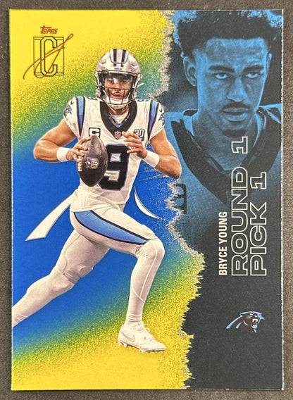 Bryce Young 2025 Topps Signature Class Veteran Blue & Yellow Foil Panthers