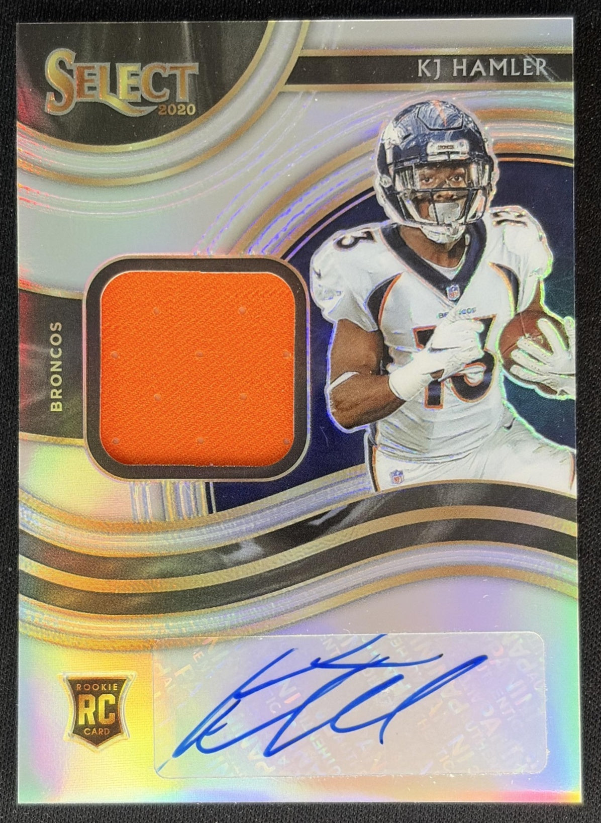 KJ Hamler 2020 Panini Select Rookie Signature Memorabilia Prizm /199 Broncos front