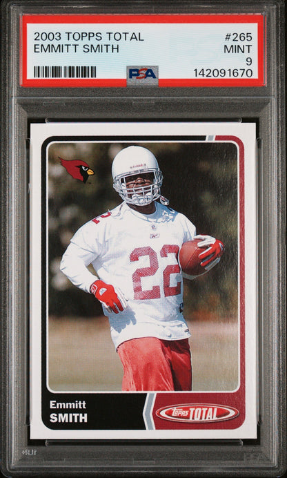 Emmitt Smith 2003 Topps Total PSA 9 Cardinals front