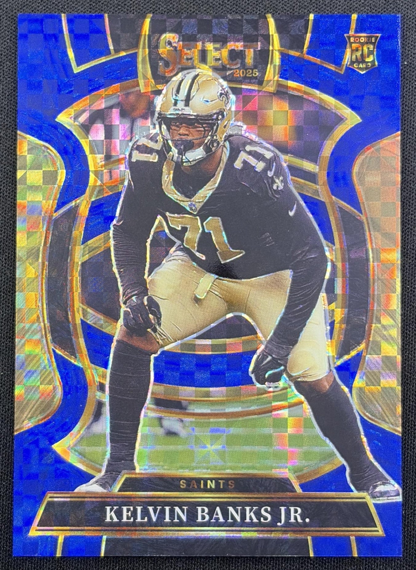 Kelvin Banks Jr. 2025 Panini Select Concourse Blue Prizm /249 Saints New Orleans Saints
