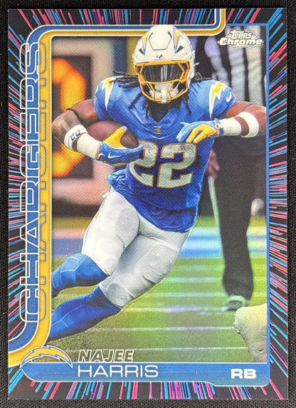 Najee Harris 2025 Topps Chrome Neon Pulse Refractor Chargers Default Title Sports Trading Card