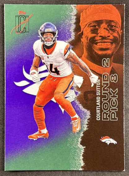 Courtland Sutton 2025 Topps Signature Class Veteran Green & Purple Foil Broncos
