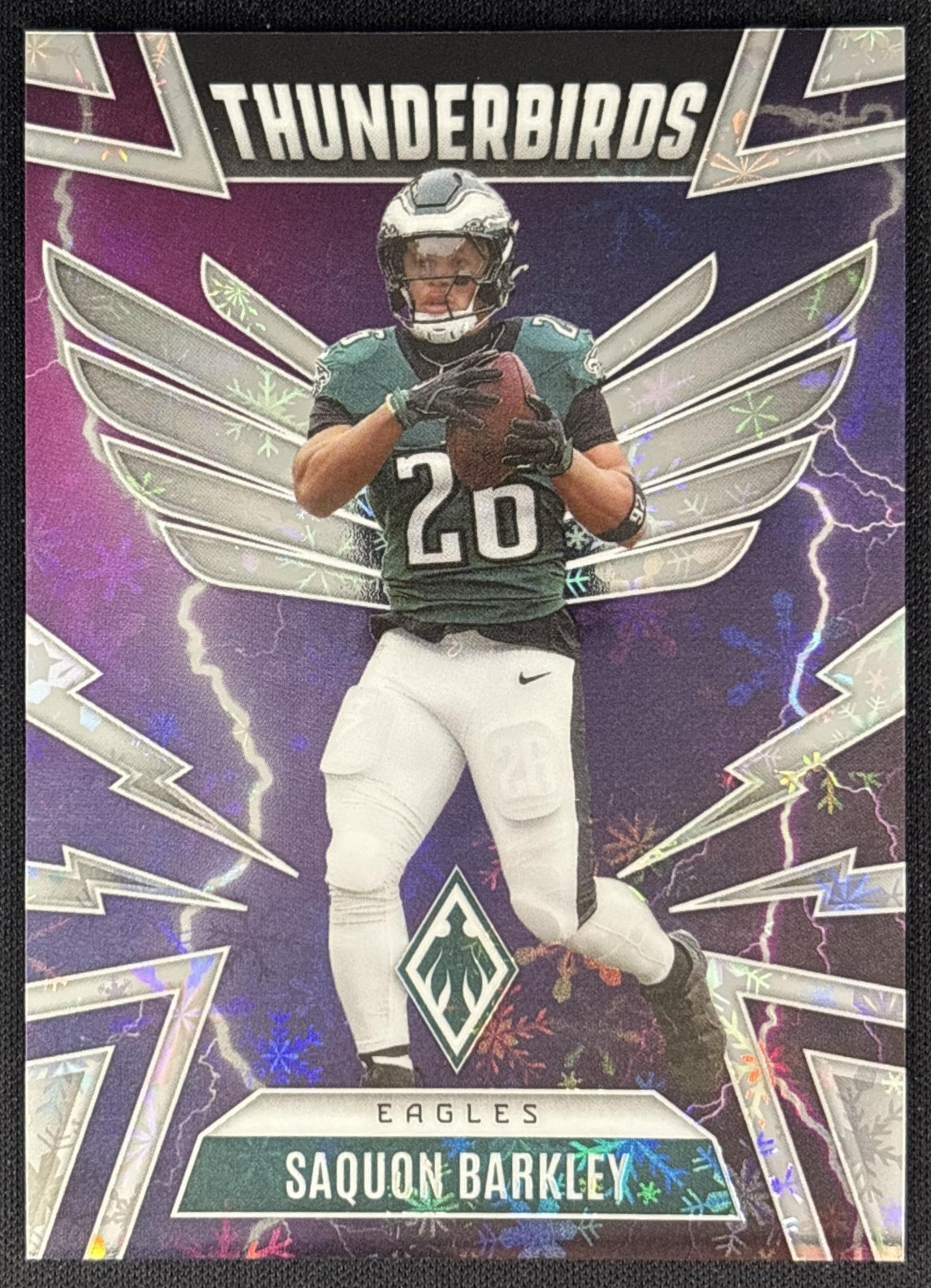 Saquon Barkley 2025 Panini Phoenix Thunderbirds Silver Winter Prizm /199 Eagles Sports Trading Cards