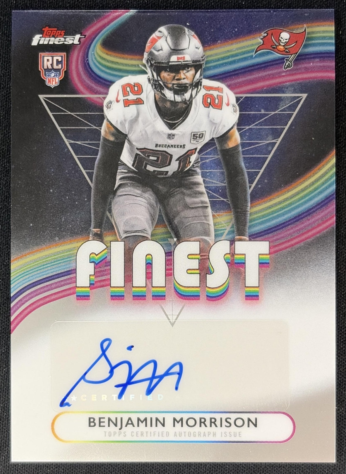 Benjamin Morrison 2025 Topps Finest Rookie Auto Buccaneers 1 front