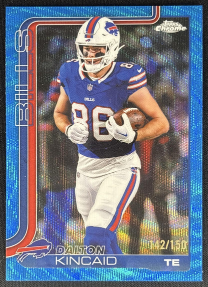 Dalton Kincaid 2025 Topps Chrome Blue Wave Refractor /150 Bills Default Title Sports Trading Cards
