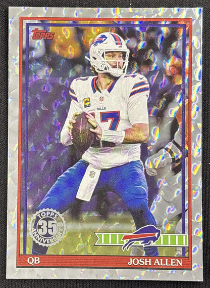 Josh Allen 2026 Topps 1991 Crackle Foil Bills front