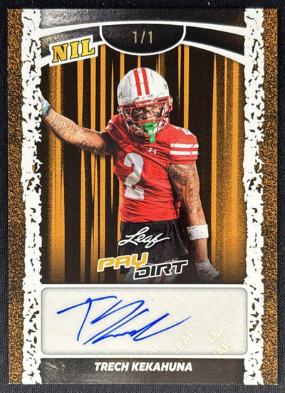 Trech Kekahuna 2026 Leaf Paydirt NIL Bonus Auto Gold 1/1