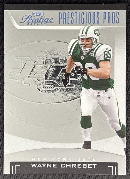 Wayne Chrebet 2006 Playoff Prestige Prestigious Pros Silver /50 Jets front