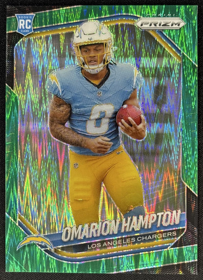 Omarion Hampton 2025 Panini Prizm Green Flash Chargers Default Title Sports Trading Cards