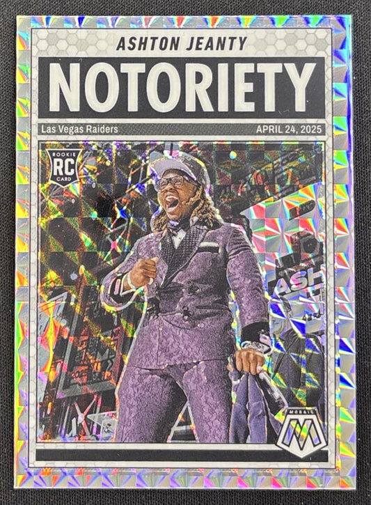 Ashton Jeanty 2025 Panini Mosaic Notoriety Mosaic Prizm Raiders
