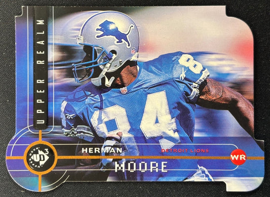 Herman Moore 1998 UD3 Die Cuts /2000 Lions Sports Trading Cards