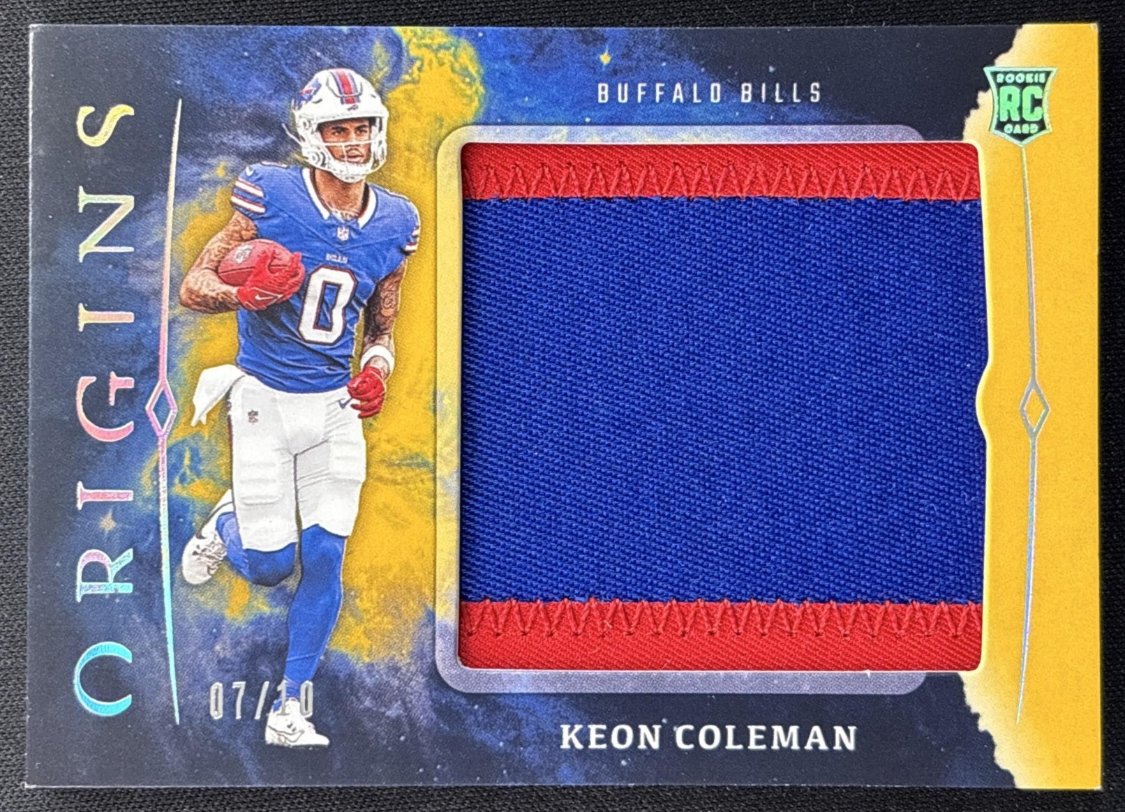 Keon Coleman 2024 Panini Origins Rookie Jumbo Jerseys Gold /10 Bills Sports Trading Card