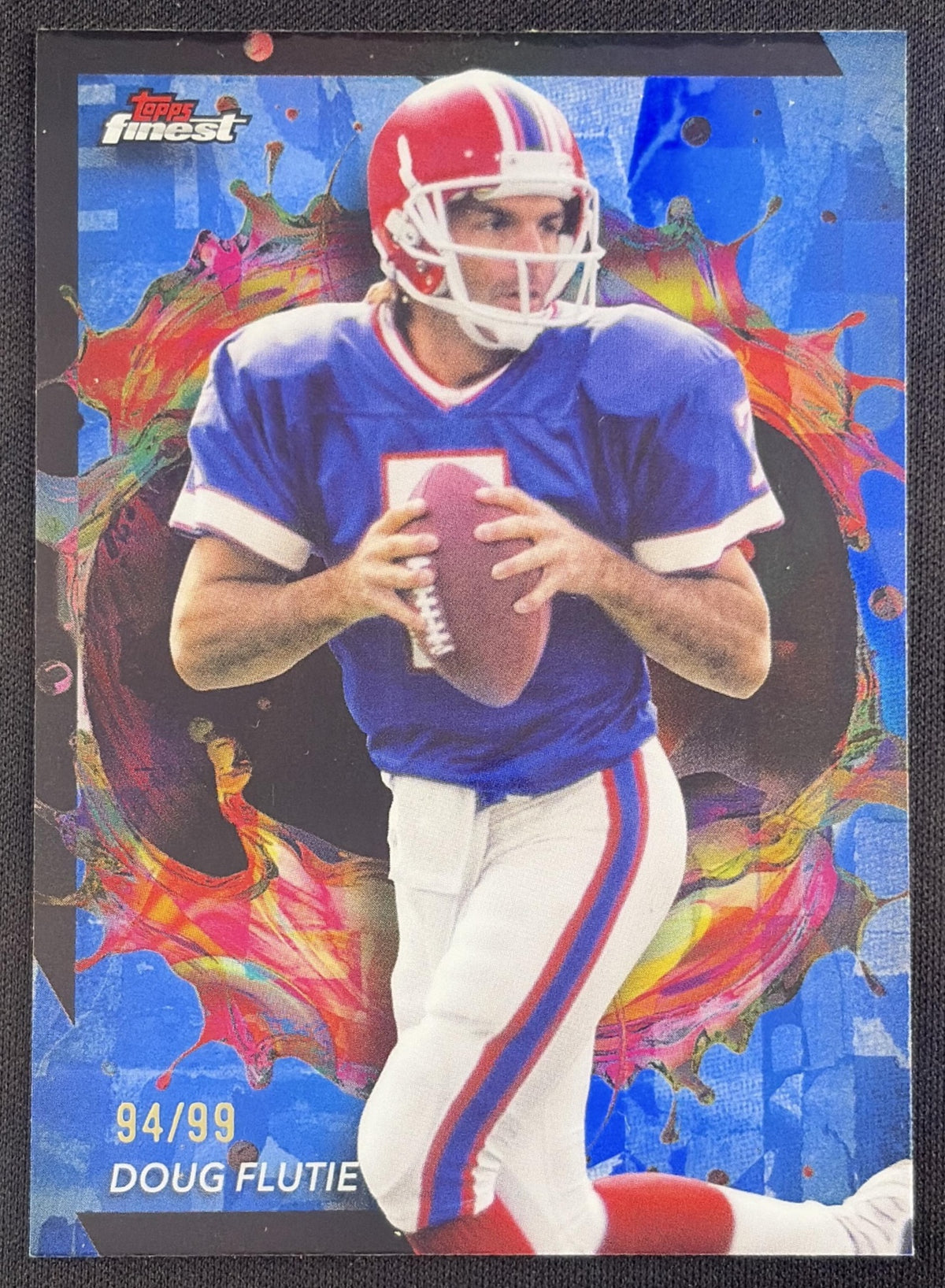 Doug Flutie 2024 Topps Finest Blue Refractor /99 Bills Sports Trading Card