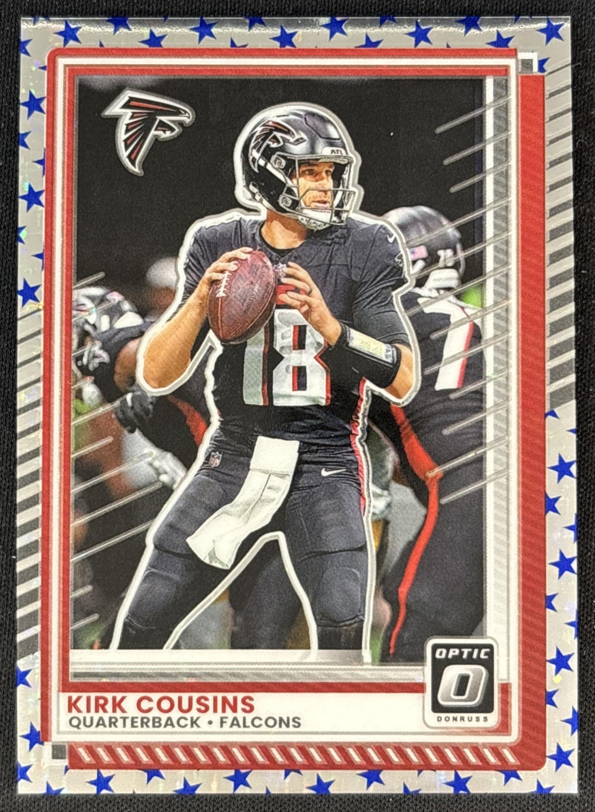 Kirk Cousins 2025 Panini Donruss Optic Stars Prizm Falcons