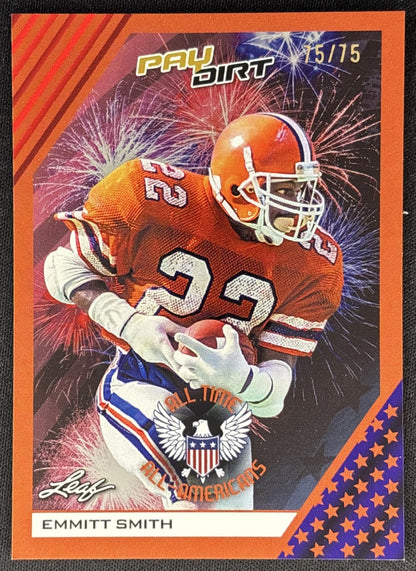 Emmitt Smith 2026 Leaf Paydirt All Time All-Americans Orange /75 front