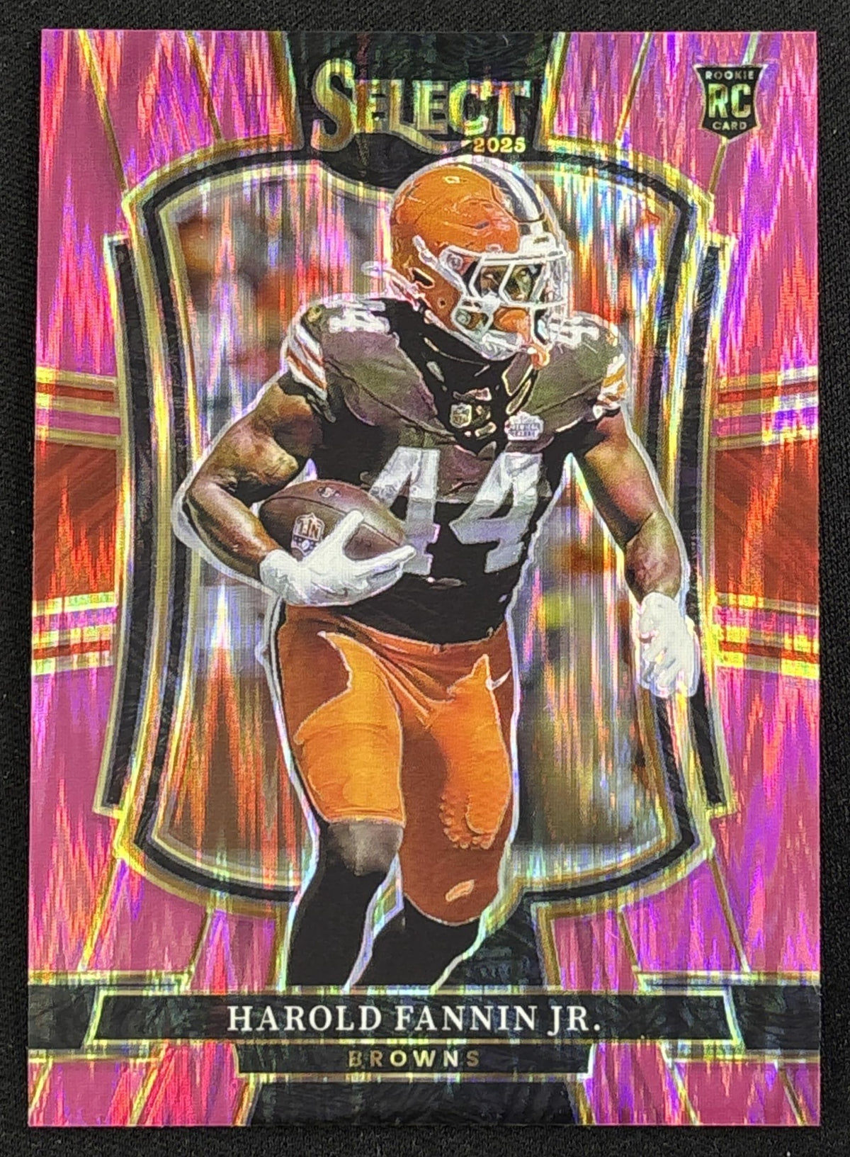 Harold Fannin Jr. 2025 Panini Select Premier Level Pink Prizm Shock Browns - front