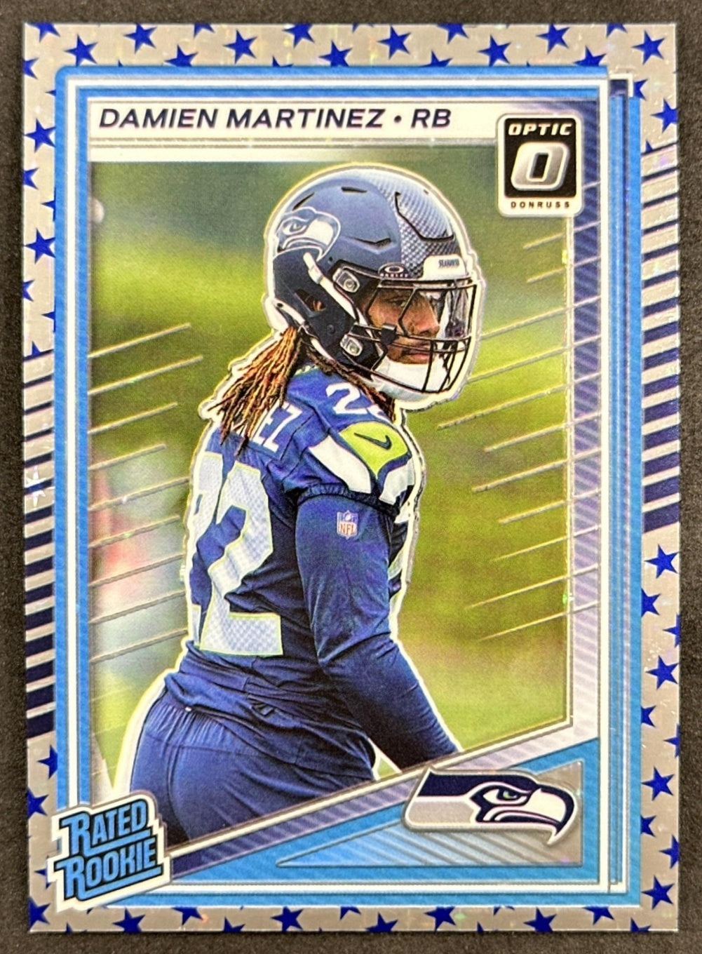 Damien Martinez 2025 Panini Donruss Optic Rated Rookie Stars Prizm Seahawks Default Title Sports Trading Card