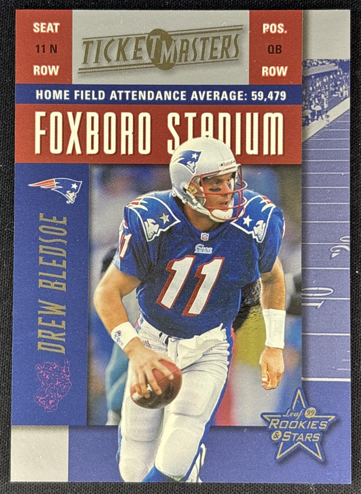 Terry Glenn Drew Bledsoe 1999 Leaf Rookies & Stars Ticket Masters /2500 Patriots Sports Trading Cards