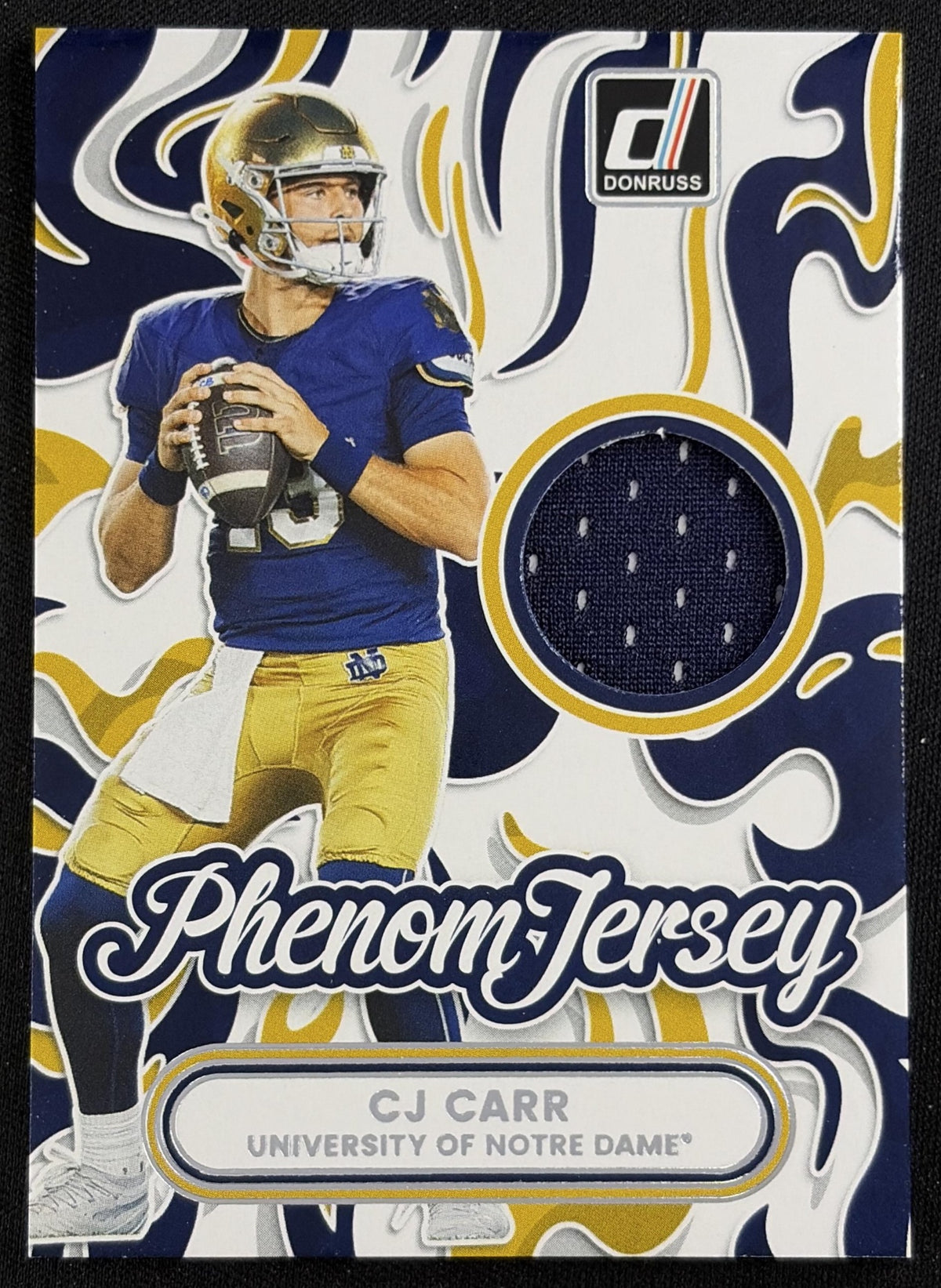 CJ Carr 2026 Panini Donruss Phenom Jerseys Fighting Irish