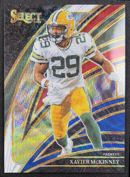 Xavier McKinney 2025 Panini Select Club Level Tri-Color Prizm /249 Packers front