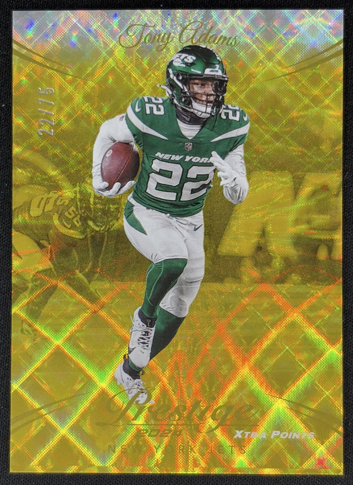 Tony Adams 2024 Panini Prestige Gold Xtra Points /75 Jets