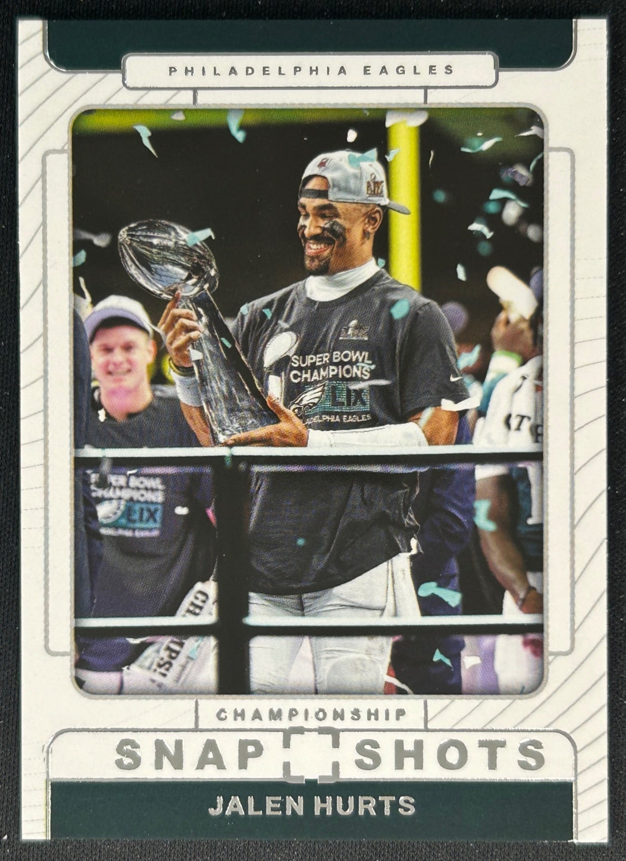 Jalen Hurts 2025 PhotoGenic Championship Snapshots Eagles Sports Trading Card