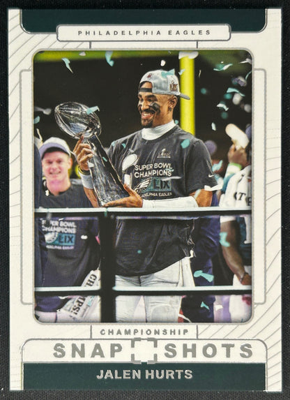 Jalen Hurts 2025 PhotoGenic Championship Snapshots Eagles Sports Trading Card