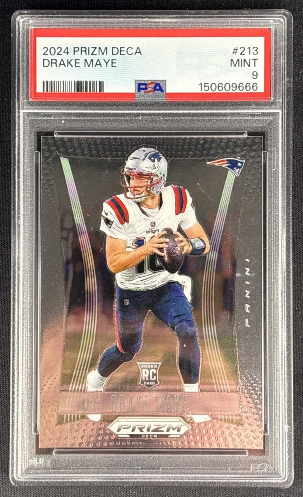 Drake Maye 2024 Panini Prizm Deca PSA 9 Patriots 150609666 front