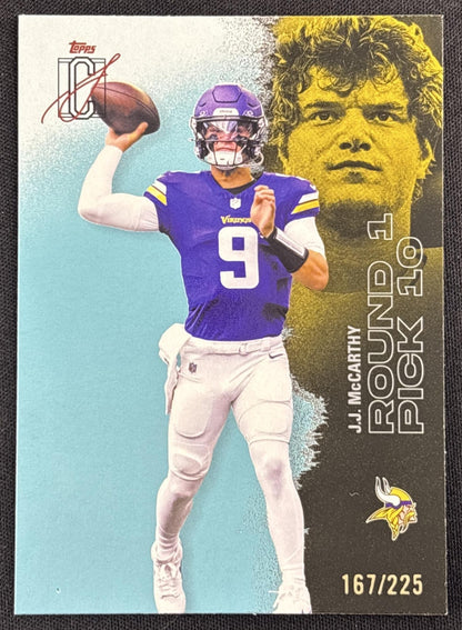 J.J. McCarthy 2025 Topps Signature Class Veteran Teal Foil /225 Vikings