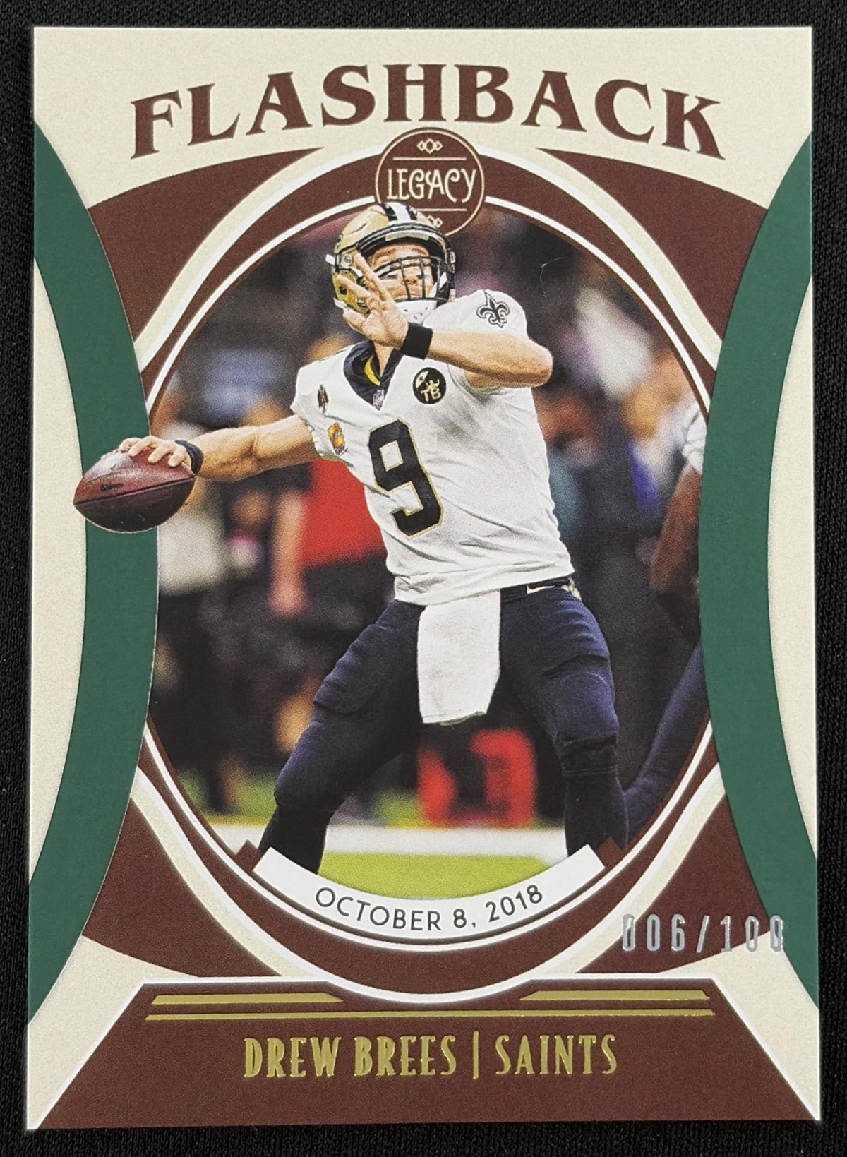 Drew Brees 2021 Panini Legacy Flashback Green /100 Saints