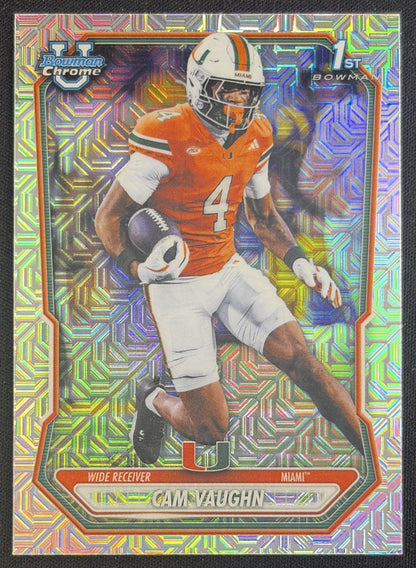 Cam Vaughn 2026 Bowman Chrome Prospects Mojo Refractor Hurricanes Sports Trading Card