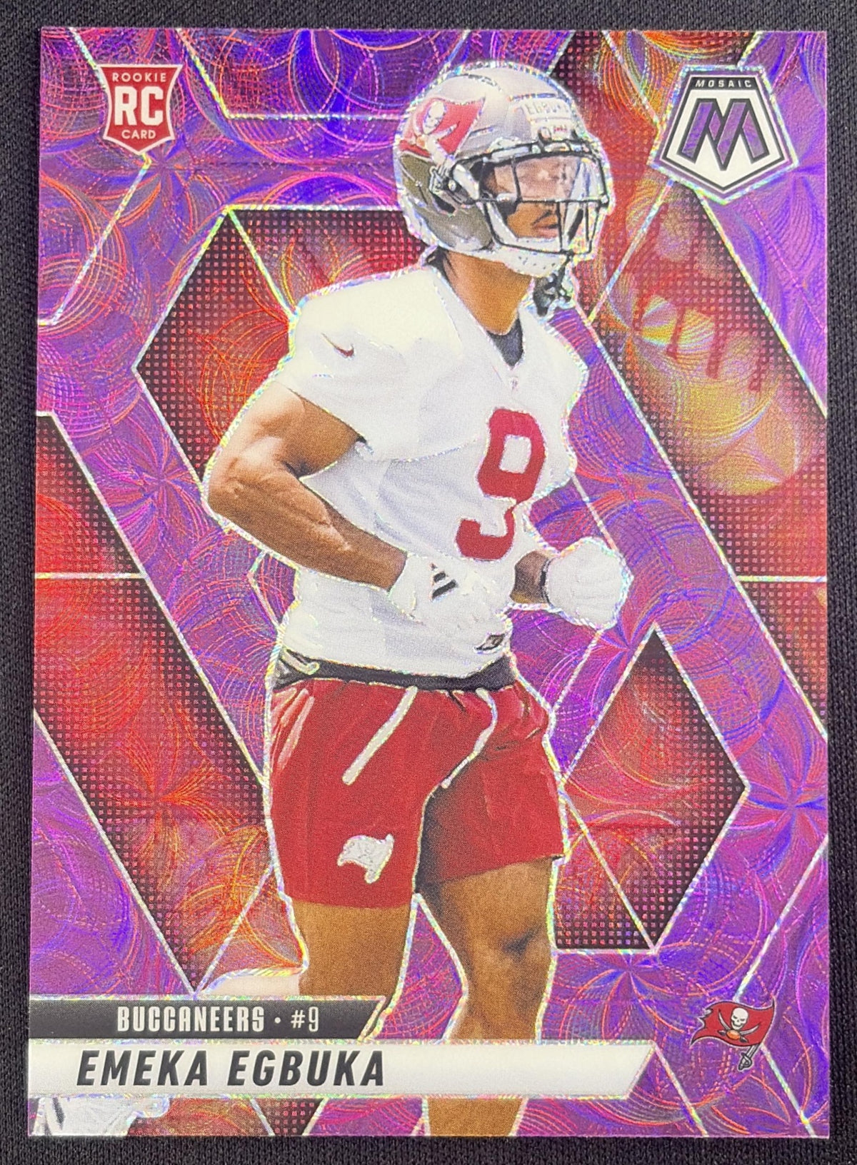 Emeka Egbuka 2025 Panini Mosaic Rookies Purple Scope Prizm Buccaneers Tampa Bay Buccaneers