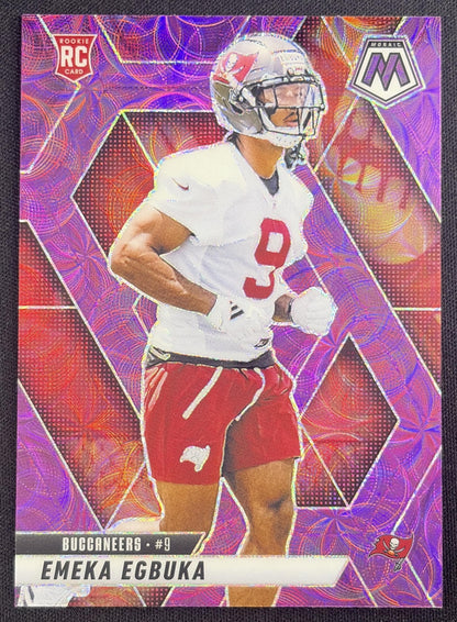 Emeka Egbuka 2025 Panini Mosaic Rookies Purple Scope Prizm Buccaneers Tampa Bay Buccaneers