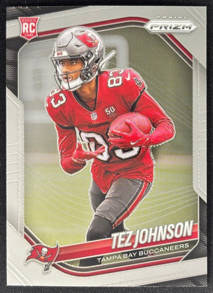 Tez Johnson 2025 Prizm Buccaneers Sports Trading Card