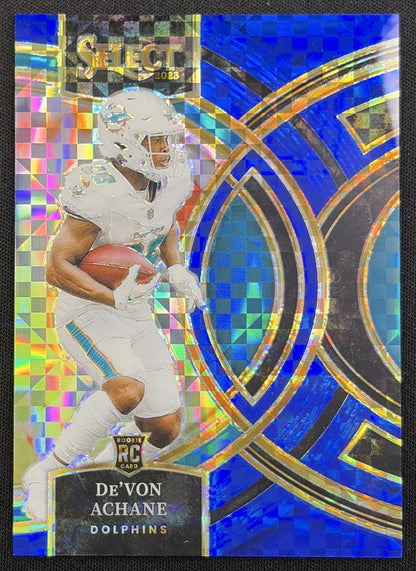 De'Von Achane 2023 Panini Select Blue Prizms /149 Dolphins Miami Dolphins