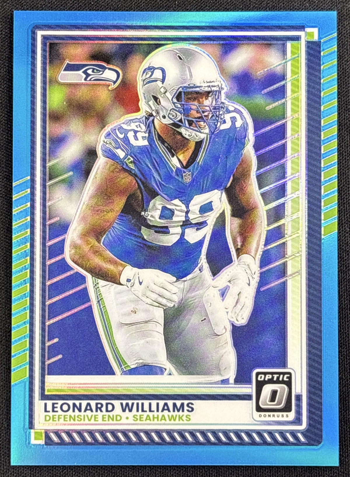 Leonard Williams 2025 Panini Donruss Optic Neon Blue Prizm /399 Seahawks
