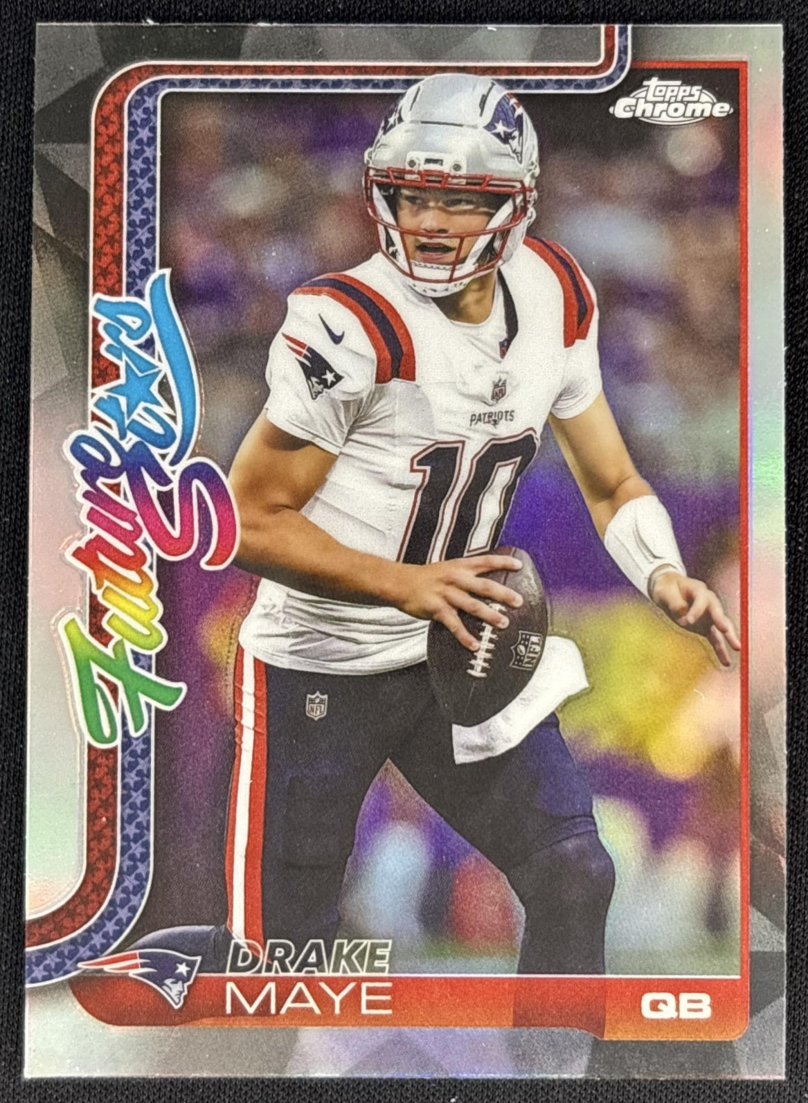 Drake Maye 2025 Topps Chrome Future Stars Refractor Patriots front