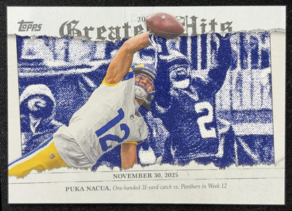 Puka Nacua 2026 Topps 2025 Greatest Hits Rams front
