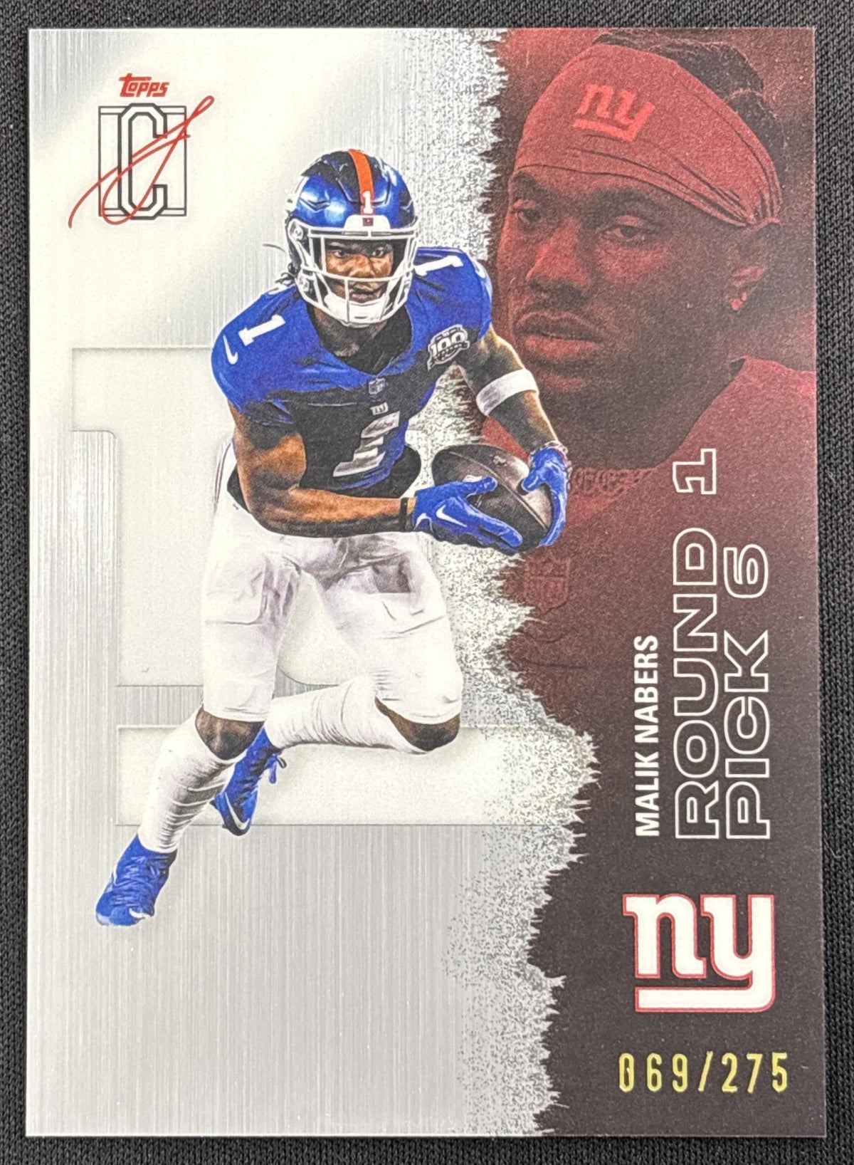 Malik Nabers 2025 Topps Signature Class Chrome Veteran Silver Refractor /275 Giants