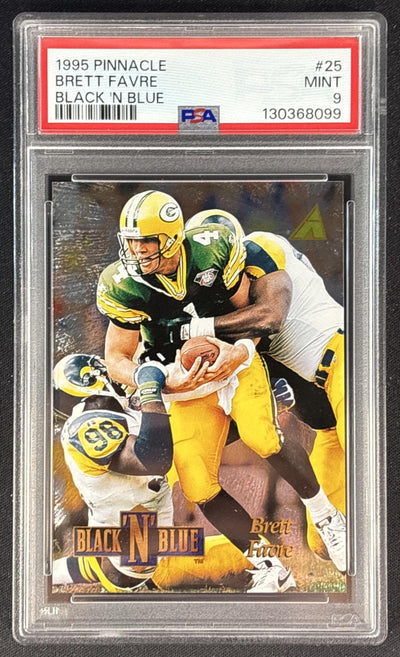 Brett Favre 1995 Pinnacle Black 'N Blue PSA 9 Packers Front