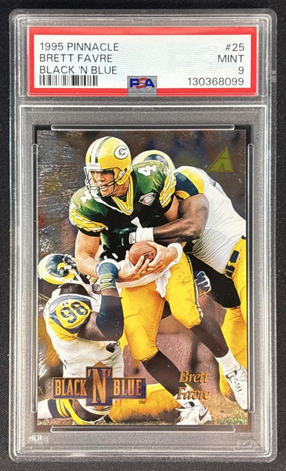 Brett Favre 1995 Pinnacle Black 'N Blue PSA 9 Packers Front