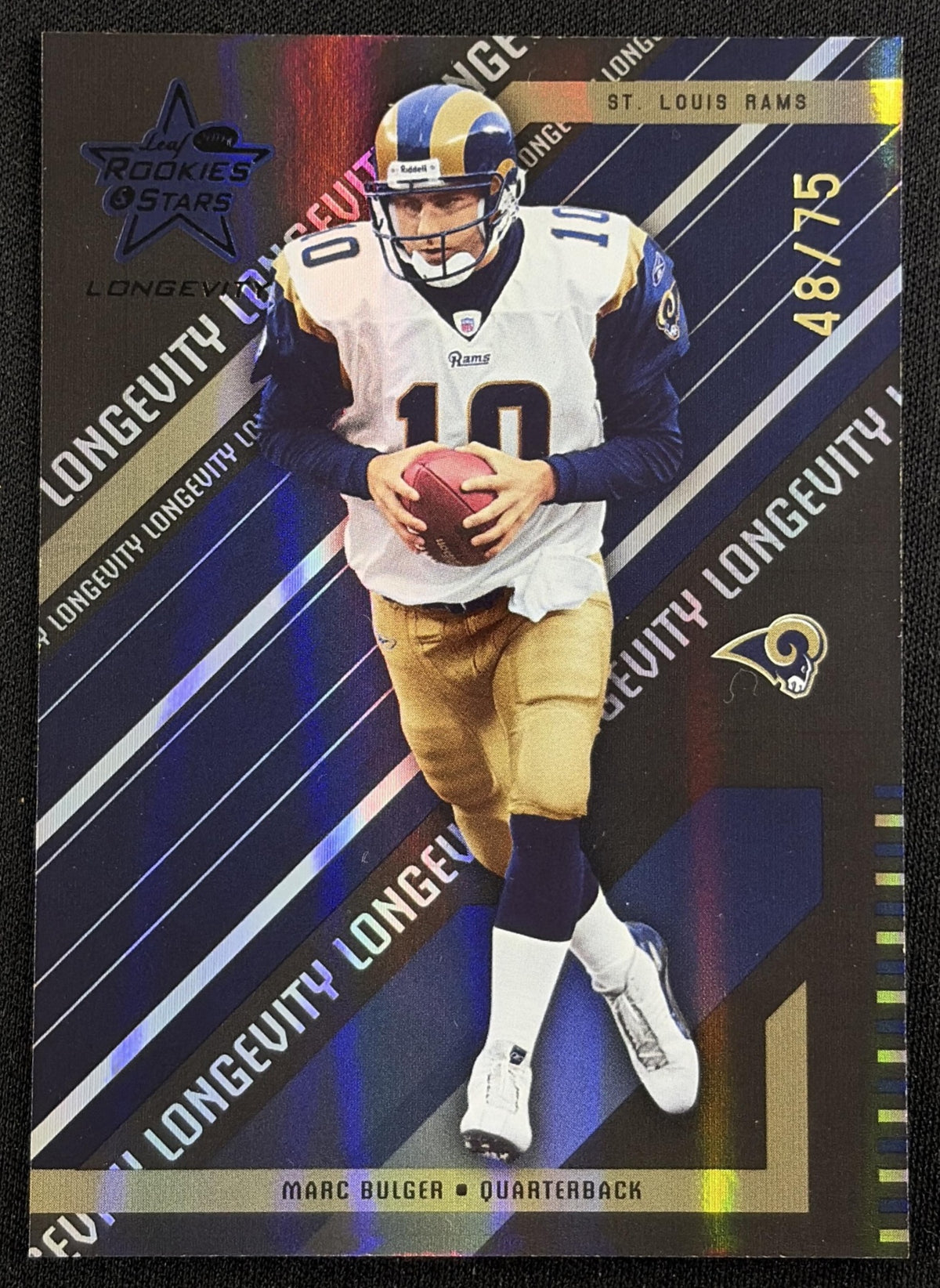 Marc Bulger 2004 Leaf Rookies & Stars Longevity Holofoil /75 Rams Sports Trading Card