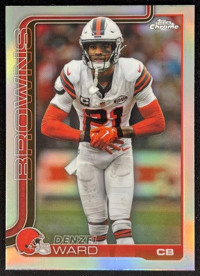 Denzel Ward 2025 Chrome Refractor Browns Sports Trading Cards