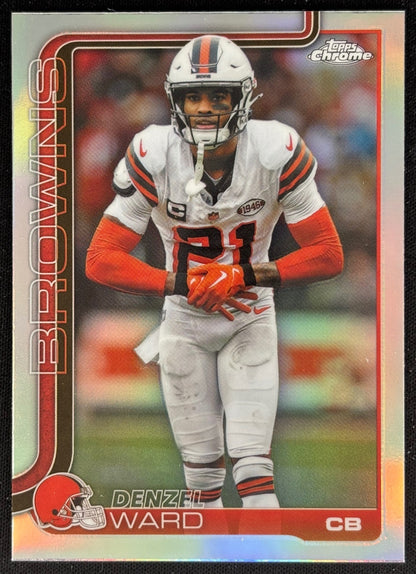 Denzel Ward 2025 Chrome Refractor Browns Sports Trading Cards