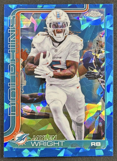 Jaylen Wright 2025 Topps Chrome Sapphire Dolphins
