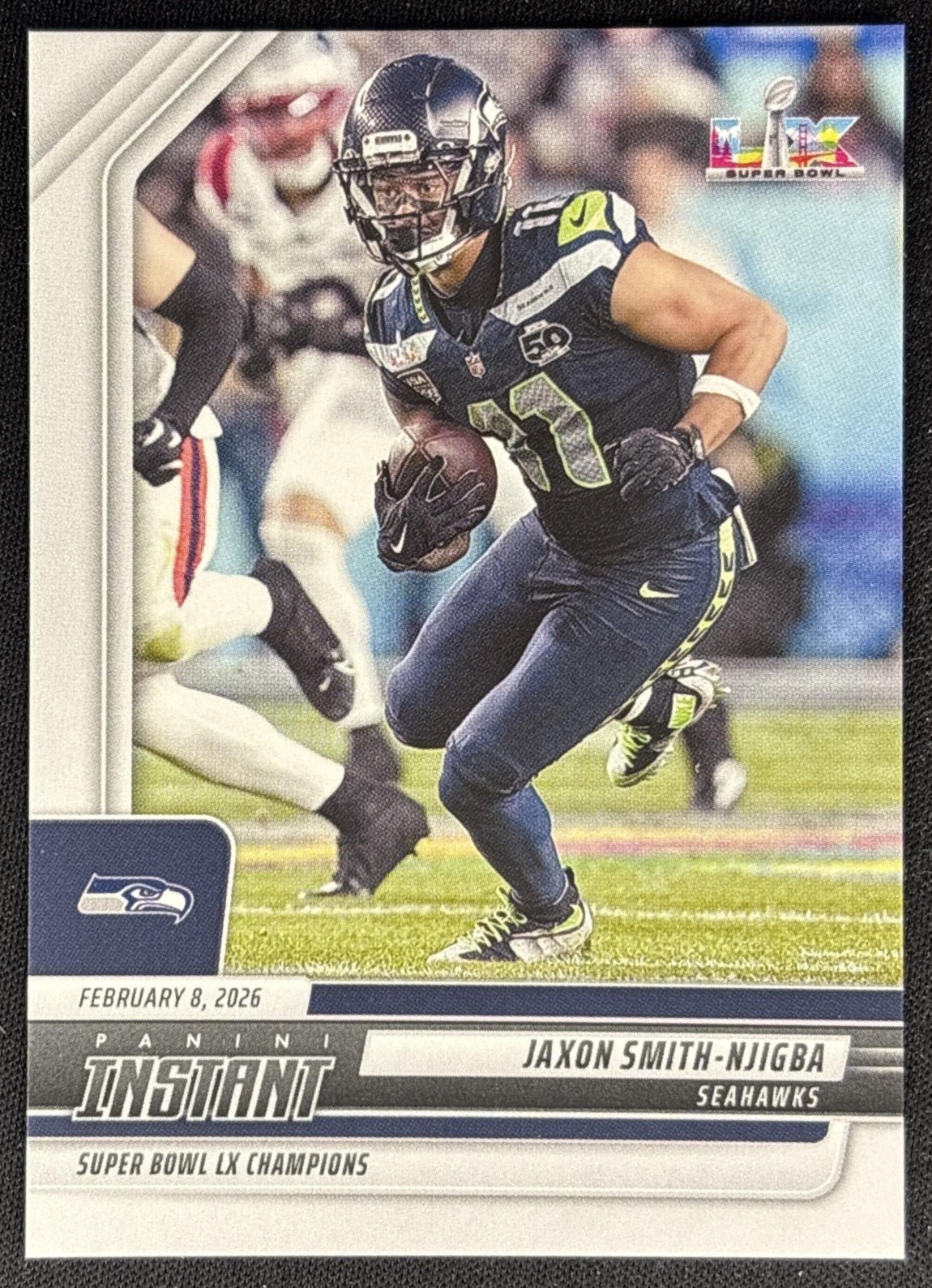 Jaxon Smith-Njigba 2026 Panini Instant Super Bowl LIX Champions Seattle Seahawks front