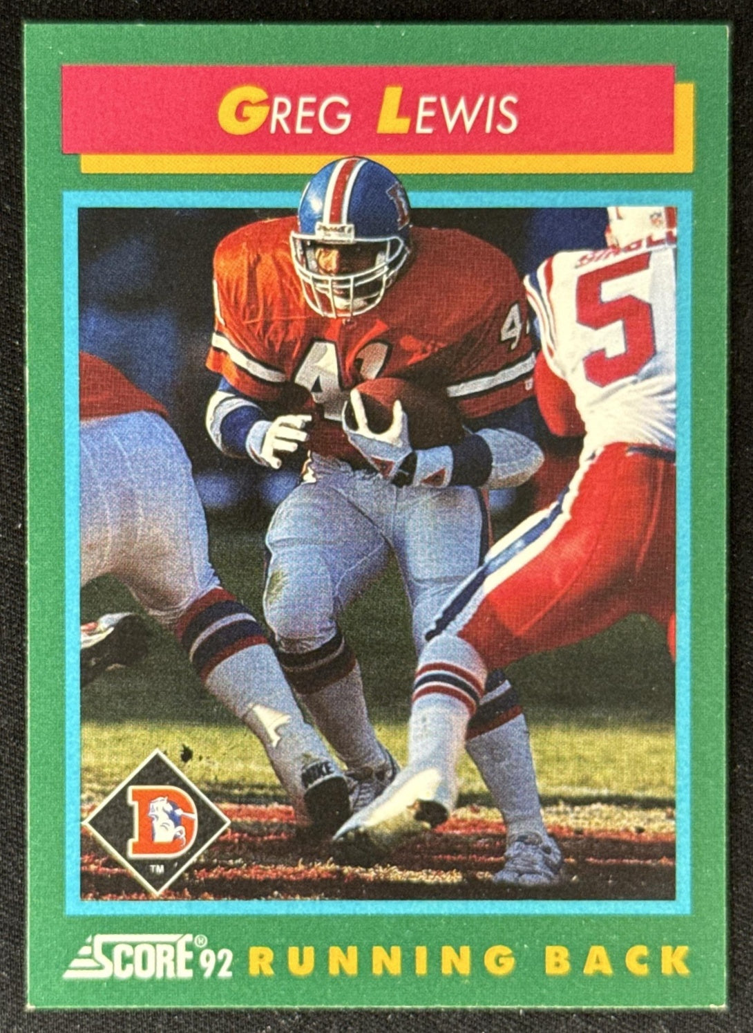 Greg Lewis 1992 Score Broncos Sports Trading Card