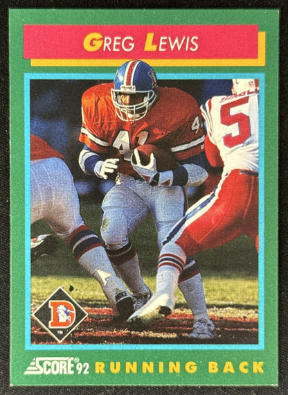 Greg Lewis 1992 Score Broncos Sports Trading Card