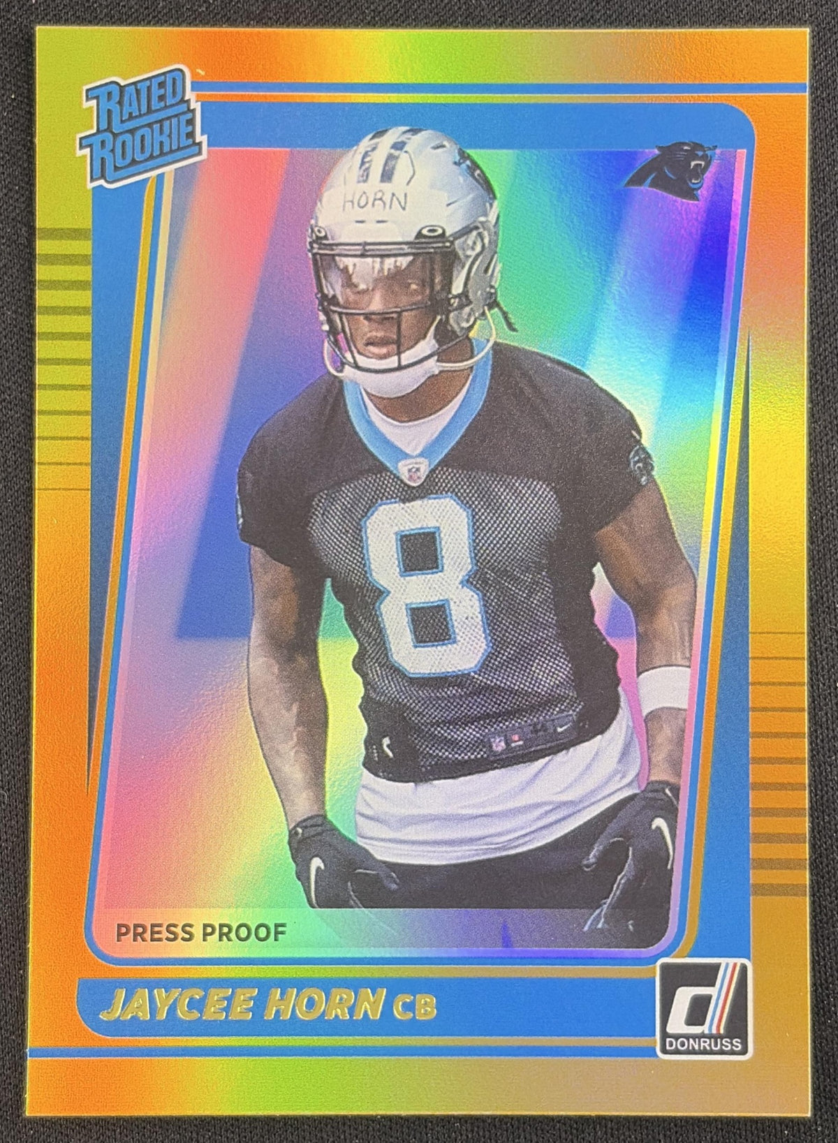 Jaycee Horn 2021 Panini Donruss Press Proof Premium Panthers